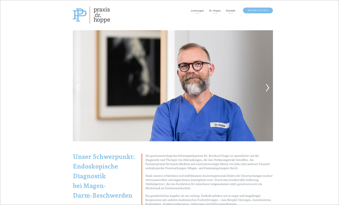 Webdesign für Dr. Hoppe, Facharzt für Innere Medizin